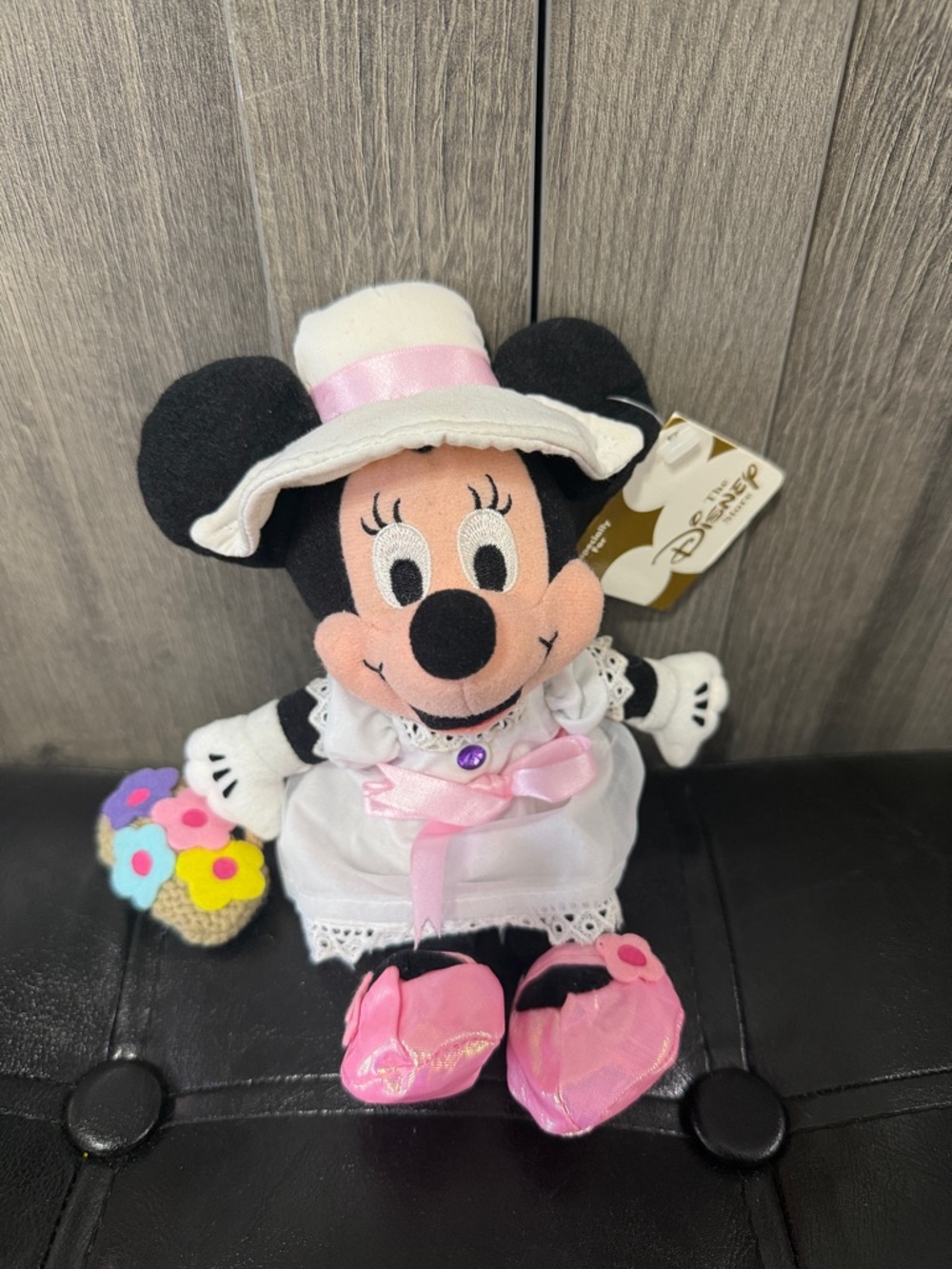 New Disney's Retired Minnie Mouse June Smokey Topaz Birthstone Beanie Plush Toy